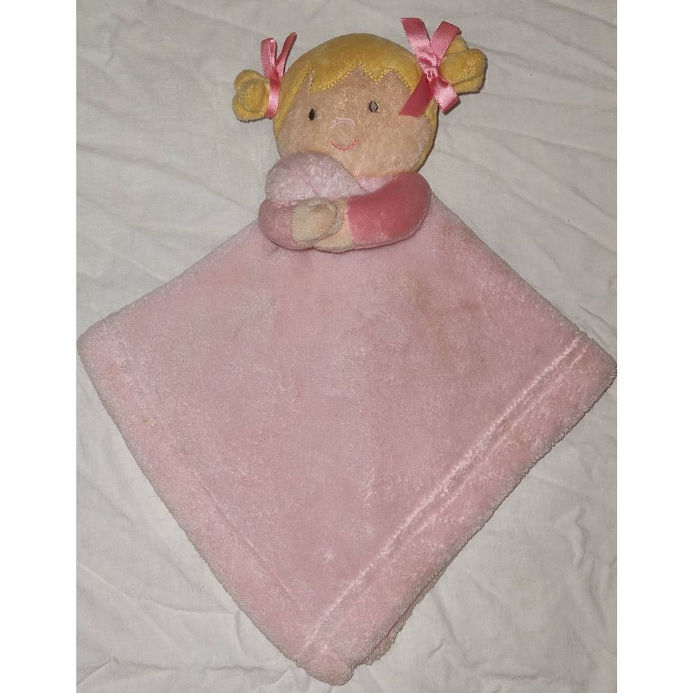 Blankets and Beyond Lovey Security Blanket Plush Blond Doll Pink 13"
